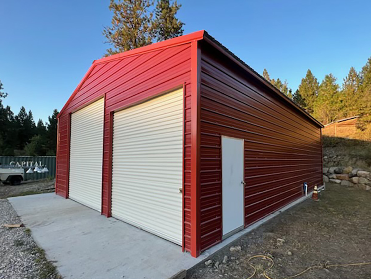 Custom Built Metal Workshop Building with Rollup Doors